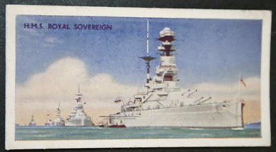HMS ROYAL SOVEREIGN Royal Navy Schlachtschiff Vintage 1930er Karte DF16MS