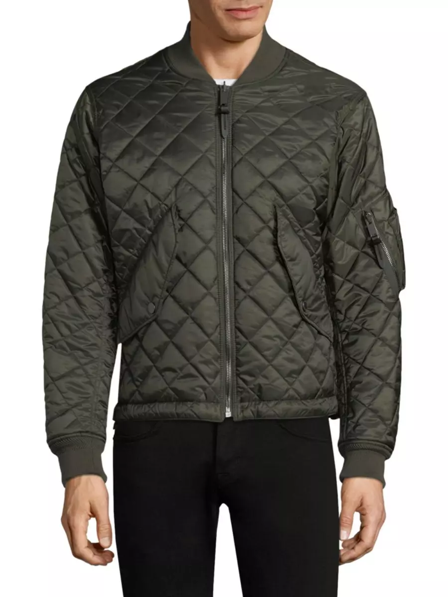 NWT Burberry Evanson Reversible Quilted Jacket Military Khaki Size 40