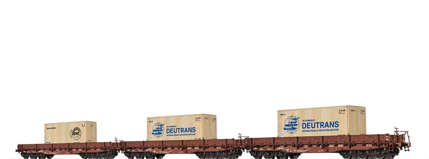 BRAWA 50876 - 3er Set Schwerlastwagen DR, Ep. IV, Spur H0 Deutrans Minol