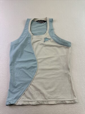 Kappa Tank Top Teen Girl's Large Blue White Embroidered READ