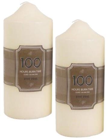 White Church Pillar Candle - 150 Hour Burn Time, 24cm Tall