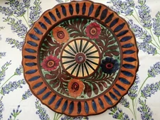 OLD CERAMIC PLATE COLLECTIBLE SIGNED "P. M." CASTLES diameter cm.24