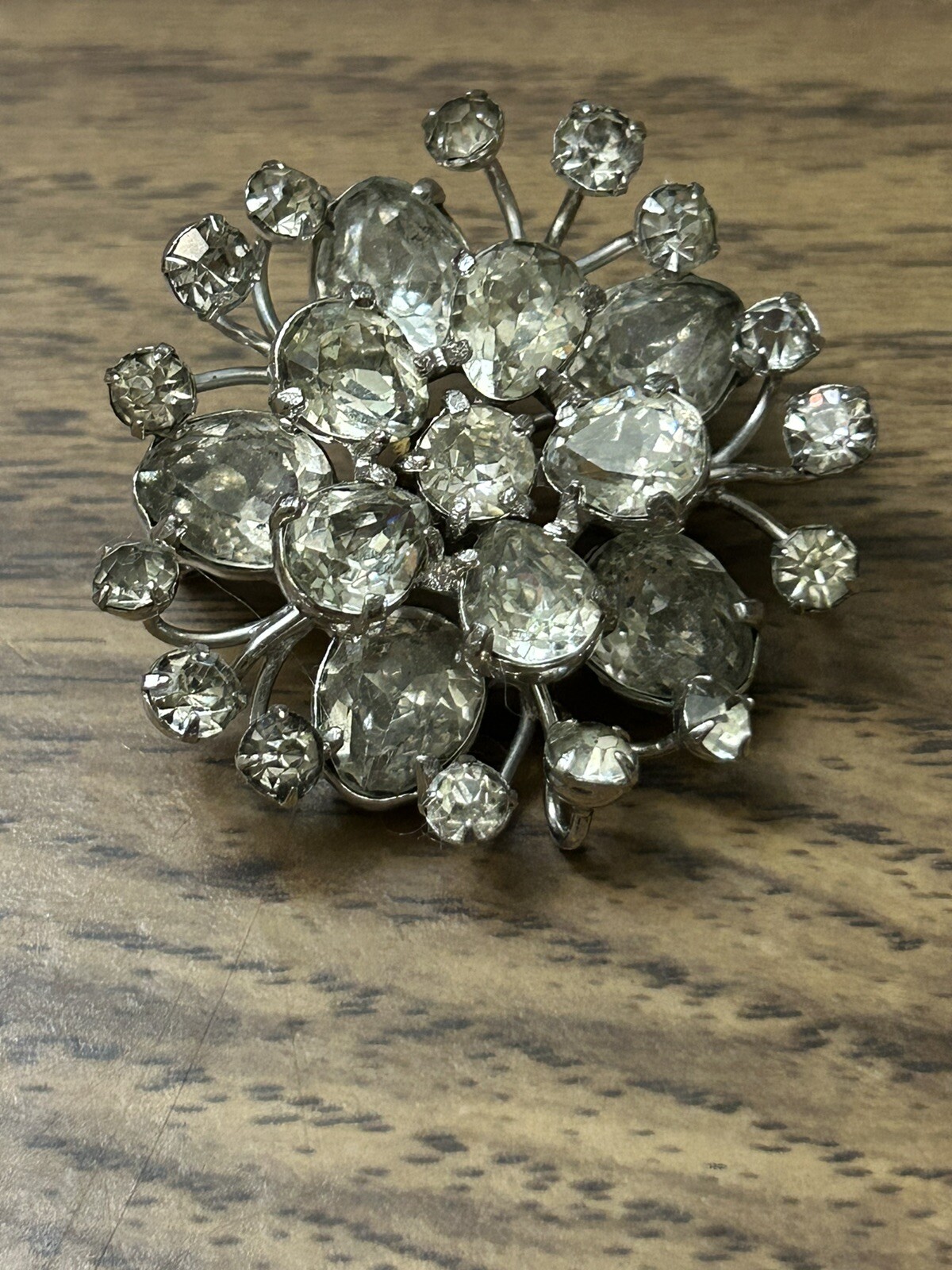 Vintage Eisenberg (Large E Script) Clear Rhinesto… - image 1