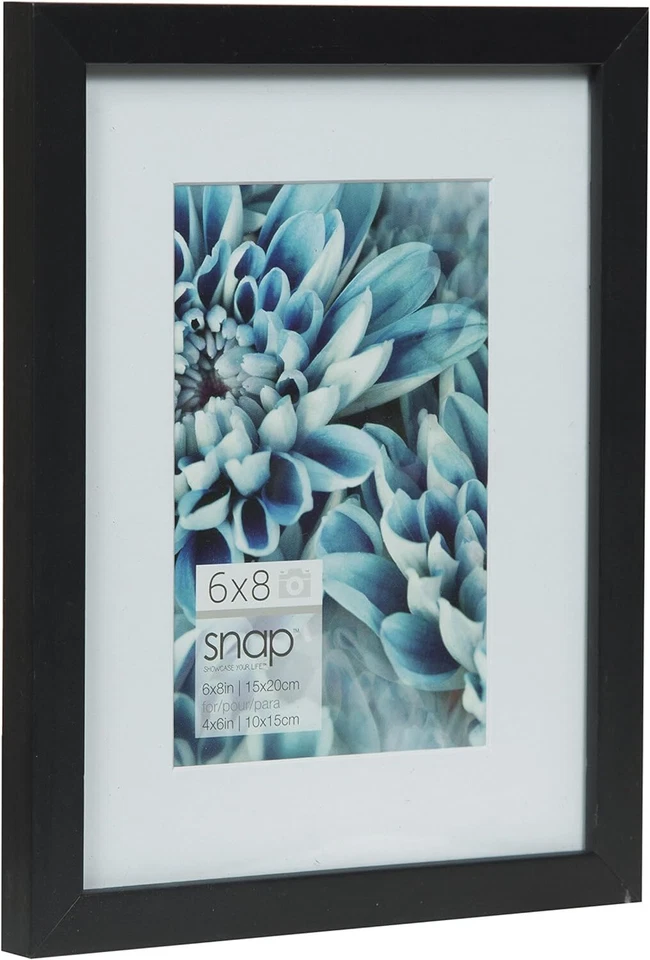 Marco de fotos de alfombrilla de montaje en pared Snap 05FW1803, 6 pulgadas x 8 pulgadas, negro Foto 2 de 4