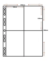 10 x MM 4 POCKET MULTI COLLECT POLYPROPYLENE A4 POSTCARD ALBUM SLEEVES