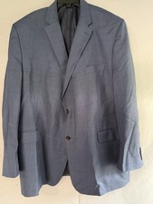 Lauren Ralph Lauren Suit Jacket Mens 50L Blue 100 Wool 2 Button Business