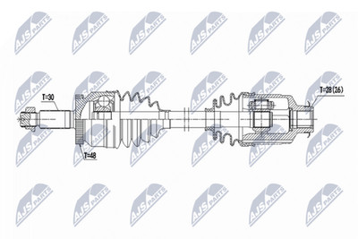 NTY ANTRIEBSWELLE 587mm VORNE RECHTS passend für HYUNDAI TUCSON KIA SPORTAGE 