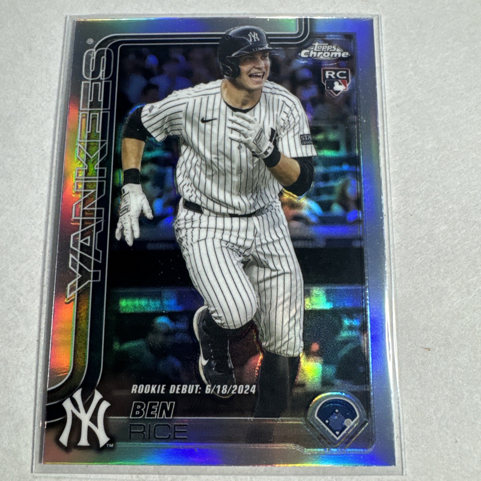 Ben Rice 2025 Topps Chrome Update Refractor Rookie Debut Yankees RC
