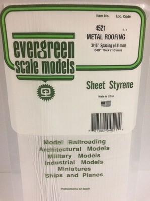 Evergreen 4521 Plasticcart Sheet Metal Roofing 4,8mm Spacing 150x300x1mm