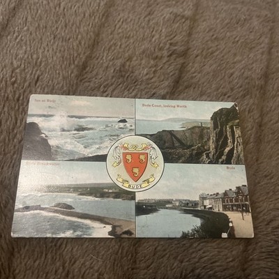 Vintage Bude Cornwall Multi View Postkarte Bude Küste Strände verschickt