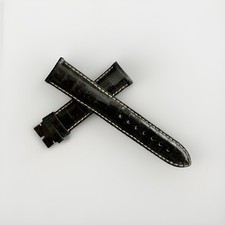 Jacques Lemans 20mm Genuine Crocodile Watch Strap - Black Glossy 