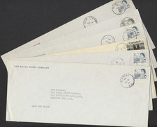 1970-71 Lot of 6 Royal Trust Last Day Covers With Inserts 6 Different Towns