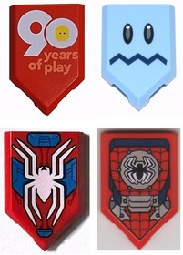 Set of 5 Brand New LEGO Nexo Knights Bag Tag / Keychain / Zipper Pull with Tiles