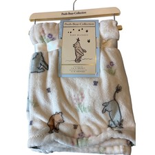 Winnie the Pooh Bear Collection Eeyore Piglet Lovey Plush Baby Blanket Blush