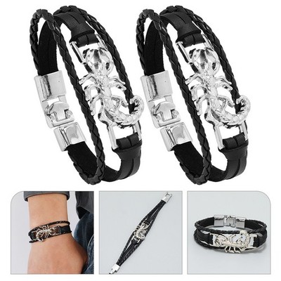 2 Pcs Skorpionarmband Mann -Armband Für Männer Punk-Armbänder