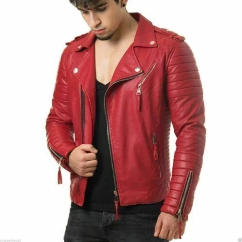 New Premium Casual Fantastic Mens Leather Jacket Durable Soft Lambskin Outerwear