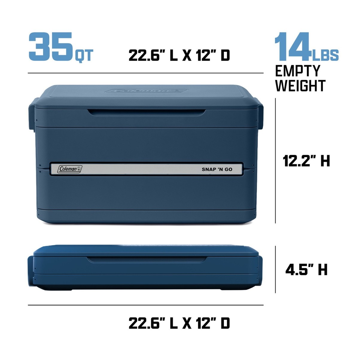 コンコンブル Coleman Snap 'N Go 35-Quart Collapsible Hard Cooler Space Saving