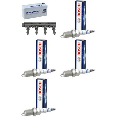 BorgWarner (BERU) ZÜNDSPULE + 4x BOSCH ZÜNDKERZEN passend für OPEL 1.2 1.4