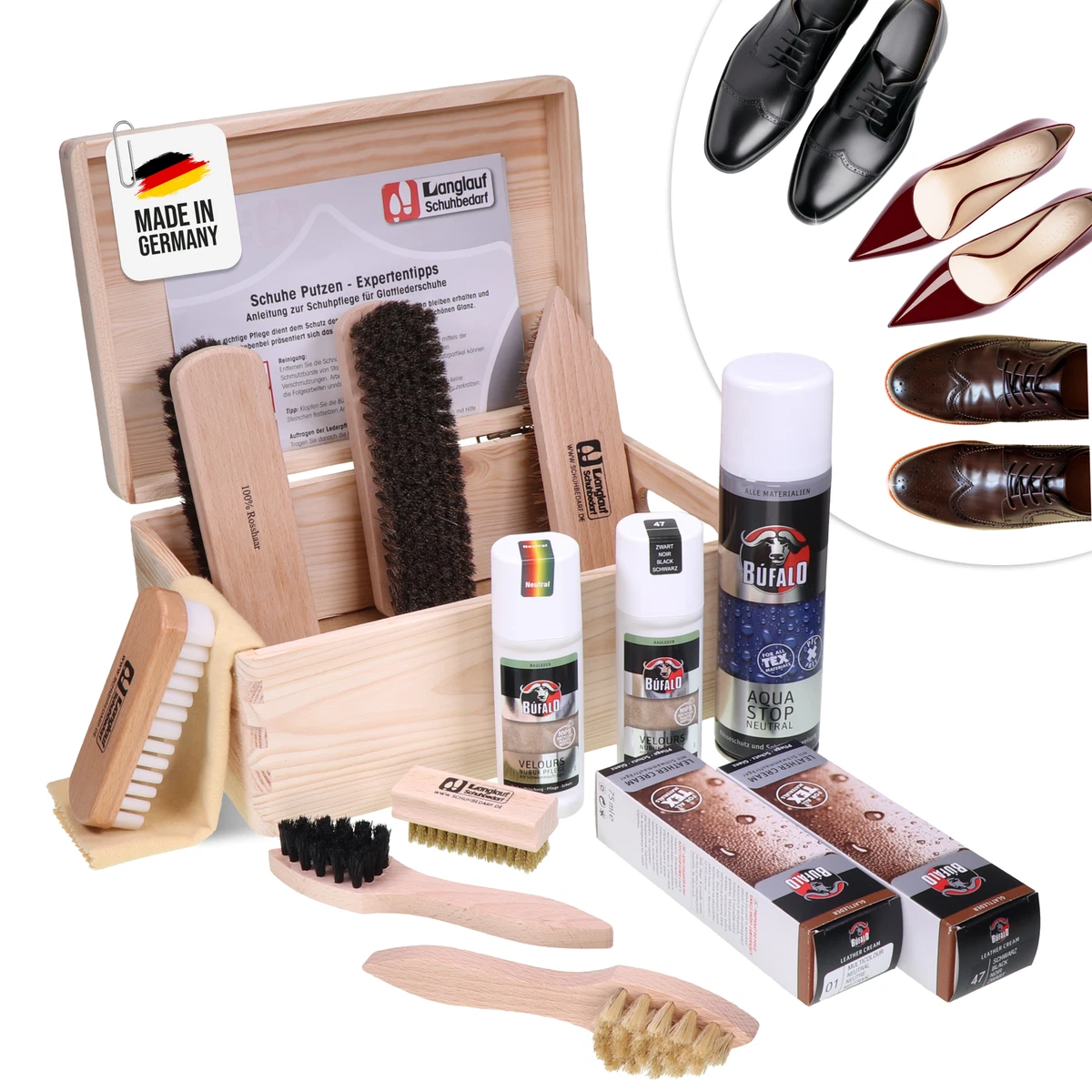 Bambelaa! Set Pulizia Scarpe 6 Pezzi, Spazzole Professionali Per