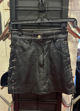 Black Leather Skirt Genuine