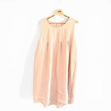 Ladies Lightweight Midi Dress Beige Sleeveless Summer Size 20