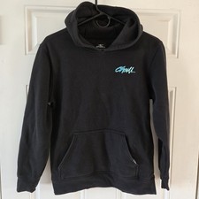 O  Neill Boys Hoodie Sweatshirt Black Teal Logo Big Kids Large 12/14 Surf Skate