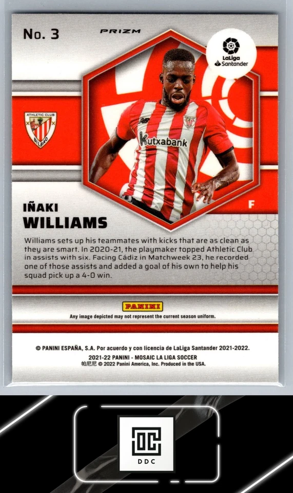 2021-22 Panini Mosaic La Liga #3 Inaki Williams Mosaic - Image 2 of 2