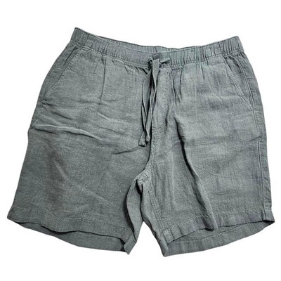 Faherty Brand Mens 100% Linen Drawstring Shorts Sage Green Size L Large