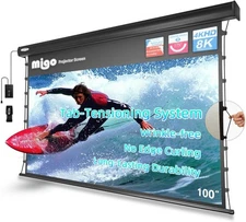 100 Inch Projector Screen Tab-Tension,Motorized Pull Down... 