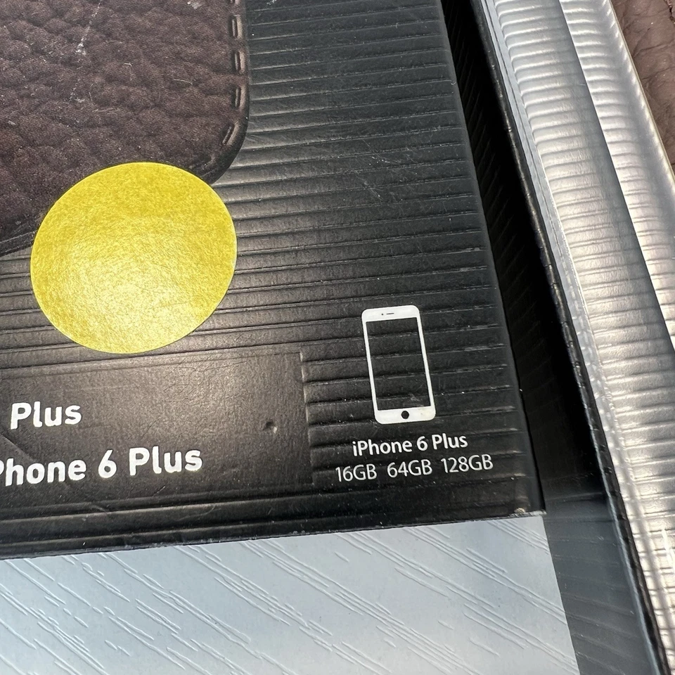 Funda de teléfono marrón con ranuras para tarjetas con folio de cuero adoptado para iPhone 6 Plus Foto 4 de 4