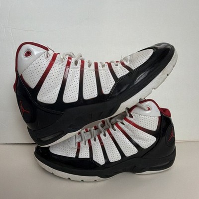 Jordan Play In These 440894-101 Men's Leather Basketball Shoes White Red Black
