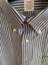 Brooks Brothers Men's Size 16-33 Traditional Non-Iron Striped Dress Shirt