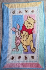 Vintage Winnie The Pooh And Piglet Blanket 30x45 Plush Baby Blanket Disney Honey