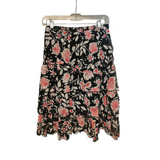 Vtg Y2k Layered Floral Midi Skirt Fairy Whimsigoth Dark Cottagecore Bloomcore