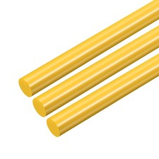 Plastic Round Rod,10mm Dia 50cm Yellow Engineering Plastic Round Bar 3pcs