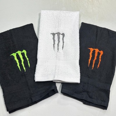 Monster Towels Embroidered Hand Towel Set Bathroom Black White Home Decor