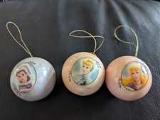 3 Pack Disney Princess Christmas Ornaments. Belle, Cinderella  Sleeping Beauty