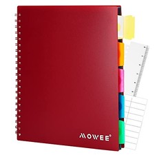 Spiral Notebook - 5 Subject Notebook, College Ruled Notebook With 8.5 11RED