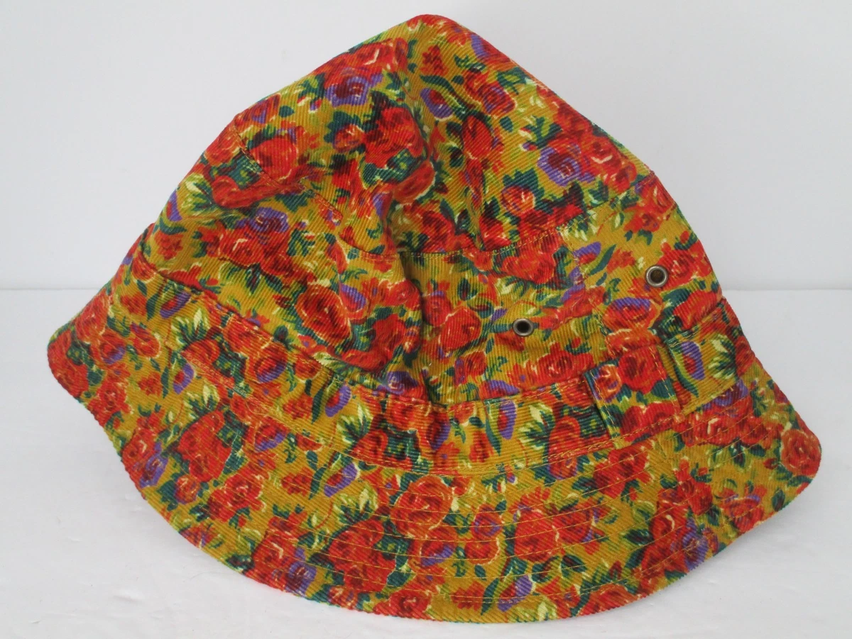 VTG 2000s GAP Y2K Peach Coral Trench Belted Bucket Hat Ditsy Floral Lining S/M Authentic coach bucket hat Vintage from the y2k... | Depop main image 4
