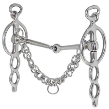 Western Stainless Steel Snaffle Curb Bit w/ Chain | Horse Training Bit Handmade