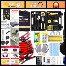 Emergency Car Kit With 11.8ft Jumper Cables Roadside Safety First Aid Supplie Emergency Car Kit With 11.8ft Jumper Cables Roadside Safety First Aid Supplie