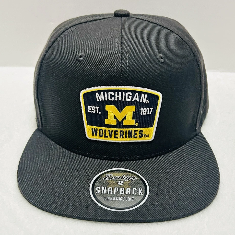 Zephyr Michigan Wolverines Switchback Snapback Hat Cap Adjustable Gray NCAA - Image 2 of 4