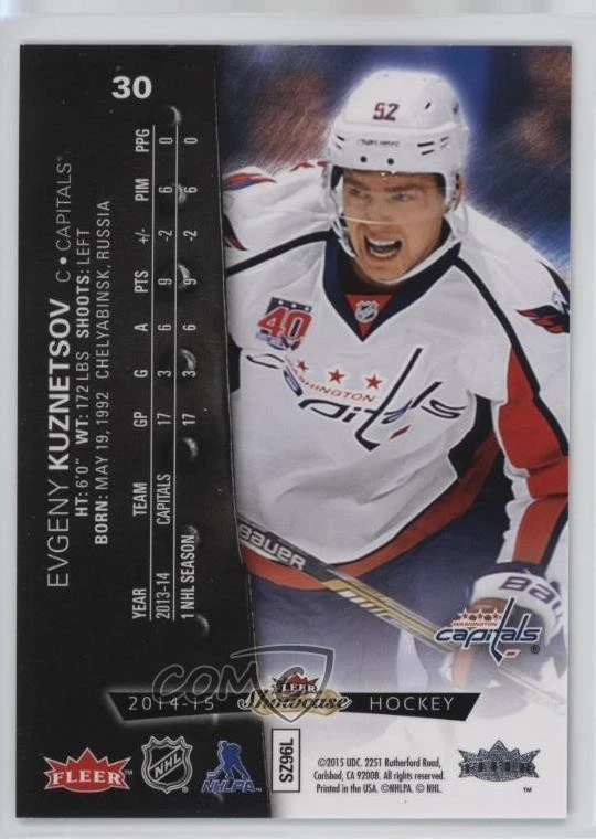 2014-15 Fleer Showcase Metal Universe Evgeny Kuznetsov #30 Rookie RC - Image 2 of 2