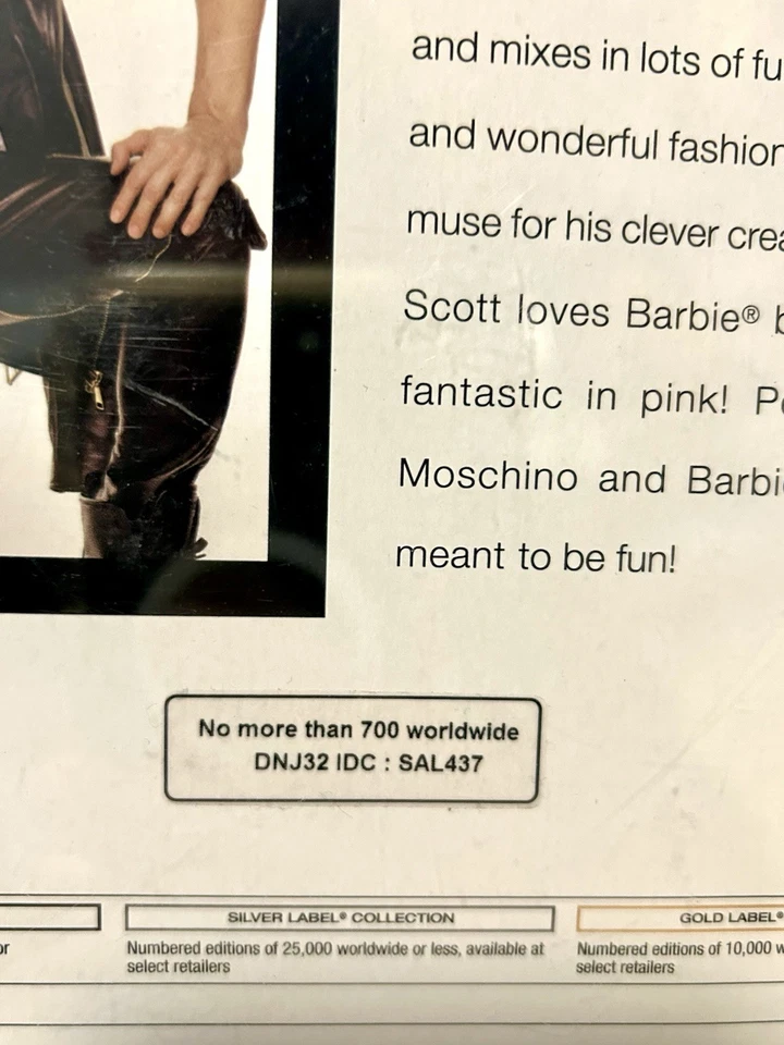 Muñeca Barbie afroamericana Moschino Mattel NRFB LE 700 rara nueva en caja Foto 4 de 4