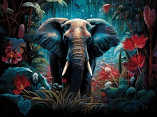 Animal Elephant Jungle Landscape Canvas Art Home Decor Wall Art Prints Painting