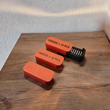 Portable CR2032 Battery Storage Box 12-Slot Organizer fits Electronic Parts