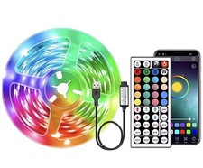 RGB LED Strip Lights Bedroom Gaming Setup 5M 10M 15M Remote App Control UK
