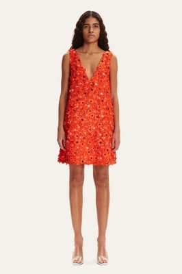 STINE GOYA Orange Blossom Elena Embroidered Mini Dress Size XS/S