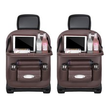 2 PCS Car Seat Back Pocket, Waterproof Leather Auto Back seat Organizer for K...