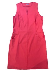 J McLaughlin Dress Mini Size 14 Coral V Neck Stretch Sleeveless Mediterranean